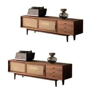 Mueble de TV Mueble de madera de teca para el salón Apartamento equipado con cajones con un diseño minimalista - Product Image 3