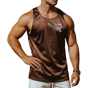 Parium Custom Logo Men's Fashion <b>Tank</b> <b>Top</b> Moisture Wicking High Gloss Fabric <b>Vintage</b> Floral Patch Wholesale <b>Tank</b> <b>Tops</b> For Men - Product Image 5