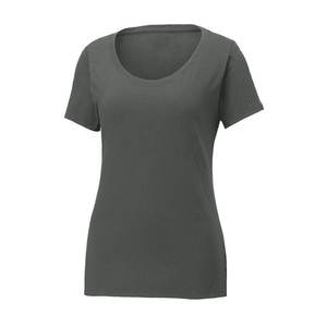 T-shirt d'été pour femme de haute qualité, col rond, manches courtes, couleur unie, 100% coton, jersey décontracté, coupe régulière, longueur longue, toutes saisons - Product Image 6