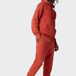 Survêtements personnalisés en molleton bouclette pour hommes, effet délavé soleil et délavé à l'acide, comprenant sweat-shirts à capuche et pantalons de jogging - Product Image 2