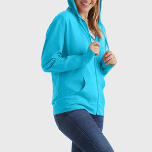 Hoodie d'hiver pour femme, haut de gamme, entièrement zippé, avec logo frontal, en polaire douce, respirant et écologique, design personnalisé - Product Image 3