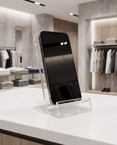 2026 New Trendy Modern Elegant Eco-Friendly Acrylic Clear Vertical Phone <b>Display</b> Stand Garment Stands Customized Countertop - Product Image 5