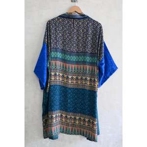 Kimono de Seda con Parches de Diseño para Mujer, Lujosa Túnica Larga Estilo Boho para Dormir, Elegante Ropa de Estar por Casa - Product Image 5