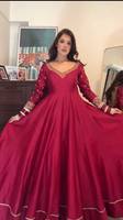 Robe Anarkali traditionnelle en mousseline rouge avec dupatta en organza doux, imprimé numérique, robe de fête indienne pakistanaise pour femmes, mariage, Diwali