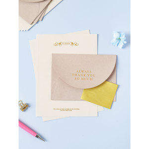 4 lettere di lusso oro-invecchiato Beige per biglietti di auguri elegante Set di tipografia decorativa - Product Image 1