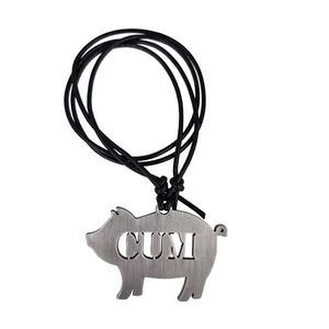 High Quality Leather <b>Custom</b> Color & Design Kink CUM Pig <b>Tag</b> <b>Dog</b> Collar with <b>Custom</b> Logo Made in Pakistan - Product Image 4