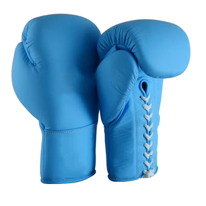 Guantes de Boxeo de Cuero PU Azul, Correa de Muñeca Ajustable con Cierre de Gancho y Bucle, Transpirables, Unisex para Adultos, Guantes de Entrenamiento de Boxeo - Product Image 4