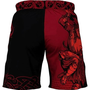 Shorts de combat d'entraînement pour hommes, shorts de lutte à compression avec coque de protection Bio-flex, design unique et durable, couleur noir et rouge - Product Image 5
