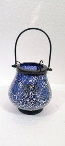 Bougie de table de couleur en verre mosaïque Ensemble de bougeoirs ronds en métal pour la décoration de la maison et du jardin du fournisseur indien - Product Image 6