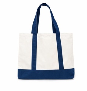 Printed Polyester/Cotton <b>Tote</b> <b>Bag</b> Woven Style Eco Friendly Blue White Color Block Design Water Resistant Customizable - Product Image 5