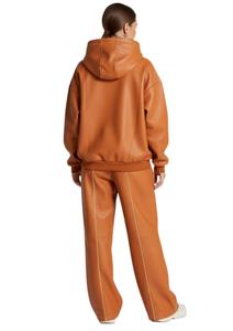 Ensemble de survêtement pour femme en cuir PU de qualité supérieure, sweat-shirt oversize et pantalon large – Tenue décontractée de luxe en deux pièces pour le streetwear - Product Image 3