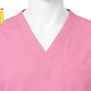 SAMAVIA Medical <b>Scrub</b> Set V Neck Short Sleeve Top Cargo Pants Professional Healthcare Uniform Comfortable Durable Workwear - Product Image 4