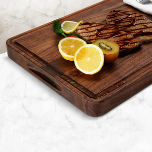 Planche à découper en noyer avec rainure profonde pour jus, idéale pour les légumes, prix de gros, personnalisable avec logo, pour la cuisine - Vente chaude - Product Image 4