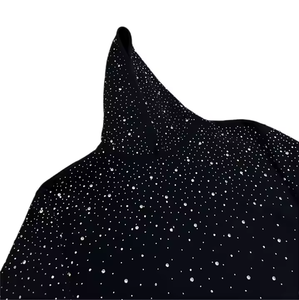 Sudadera con capucha para hombre, estilo vintage, negra, con tachuelas, cremallera completa, oversize, streetwear, con remaches y efecto desgastado. - Product Image 3