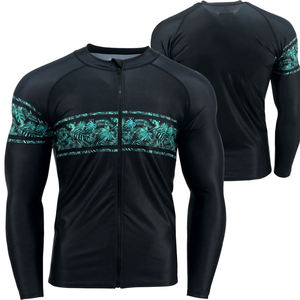 ออกแบบเสื้อรัดกล้ามเนื้อ MMA Rash Guard ของคุณเอง เสื้อบีเจเจพิมพ์ลายตามสั่งสำหรับผู้ชาย OEM ผ้าสแปนเด็กซ์/โพลีเอสเตอร์ ระบายอากาศได้ดี - Product Image 1