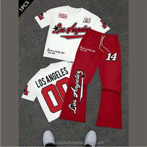 ชุดเสื้อยืดและชุดวอร์มฮิปฮอปผู้ชายแบรนด์ OEM หรูหรา ผลิตจากผ้าฝ้าย 100% เป็นมิตรกับสิ่งแวดล้อม ชุดวอร์มแบบครอป - Product Image 4