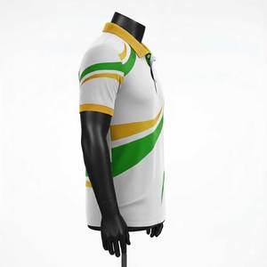 Chemises pour hommes en coton tricoté respirant, à manches courtes, avec poche unie, boutonnées, personnalisables avec logo brodé, 180g - Product Image 3