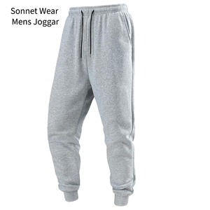 Pantalon de survêtement décontracté pour homme à séchage rapide, motif croisé, 100 % coton, teint en pièce, taille élastique, poches - Product Image 4