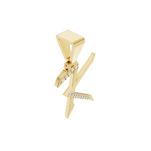 Colgante de Letra K de Oro de 18K con Diamantes Cultivados en Laboratorio Aarinya, con Diamantes Redondos de Corte Brillante, Colgante de Letra Inicial Moderno - Product Image 4