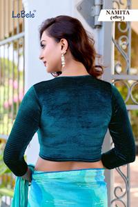 Blouses pour femmes à manches longues et col bateau, tissées, pour mariage, ODM, coupe extensible pour un confort toute la journée, style confiant, en velours - Product Image 5