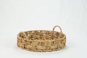 BRICK TONE Earthy Wicker Water Hyacinth Seagrass Single Eco-Friendly Multifunction Serving Tray Tableware Storage Home Dcor - Product Image 4