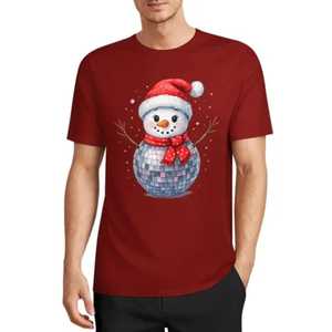 Camiseta para Hombre con Diseño Personalizado a Demanda, Estampado de Muñeco de Nieve, Manga Corta, Cuello Redondo, Ropa Casual, Directo de Pakistán - Product Image 2