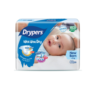 Pañales Drypers Wee Wee Dry para bebés y niños pequeños, talla RN (24 unidades x 8), recién nacido (0-5 kg) - Product Image 1