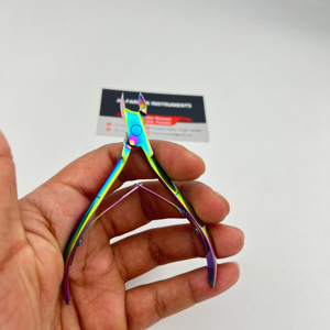 Rainbow Multi Color Professional Cuticle Nipper <b>Tool</b> For Manicure Pedicure Toe <b>Nail</b> Cleaning Custom Jaw Size Stainless Steel - Product Image 1
