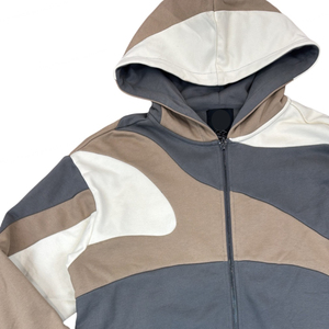 Sweat à capuche zippé en molleton français personnalisé avec logo imprimé, poids lourd, 100% coton, 320 GSM, coupe ample et courte, pour streetwear - Product Image 4