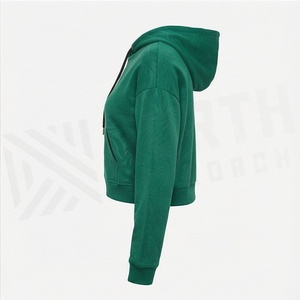 Sweat-shirt à capuche court personnalisé pour femme, à manches longues, imprimé, streetwear, haute qualité, vêtements de sport, couleur et coupe personnalisables - Product Image 3