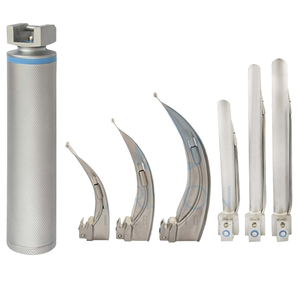 Ensemble d'instruments Miller pour laryngoscope en acier inoxydable de haute qualité, 9 lames, 2 poignées, usage dentaire professionnel, diagnostic - Product Image 1