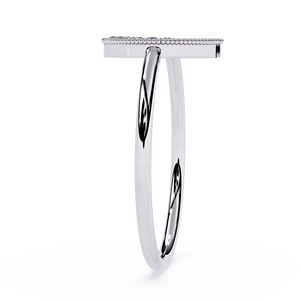 Women's Round Diamond Crescent Design <b>Moon</b> shaped Diamond <b>ring</b> in 100% Natural Diamond in 18K Solid gold with Certificate Free - Product Image 5