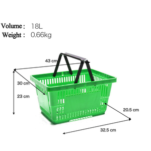 Cesta personalizada de fábrica de la compra, venta al por mayor, portátil, precio de fábrica, supermercado, cestas de compras de plástico para tiendas minoristas - Product Image 6