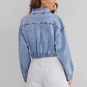 New Arrival Women's Stretch <b>Denim</b> Jacket Casual Ladies <b>Denim</b> <b>Coat</b> Distressed Jeans Long Sleeve Jacket For Women - Product Image 2