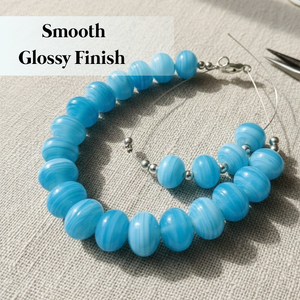 Cadena de Cristal Rondelle con Rayas Púrpuras |   Espaciador de Disco Pulido Hecho a Mano de 12-16mm para Pulseras de 8 Pulgadas, Proyectos Creativos de Joyería DIY - Product Image 3