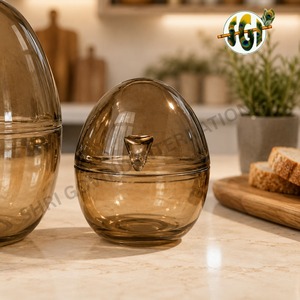Shri Govind International Flower Shape Glass Bowl With <b>Lid</b> Heat Resistant Home <b>Decoration</b> - Product Image 2