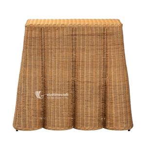 Mesa Consola Moderna de Ratán con Borde Festoneado, Ecológica, de Mimbre, Estrecha, para Entrada y Sala de Estar - Product Image 2