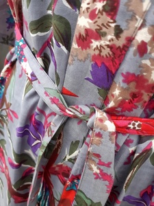 Batas de mujer de algodón 100%, bata Kimono indio estampada con cierre de cordón, transpirable para la temporada de invierno - Product Image 5