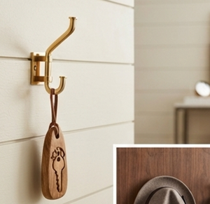 Premium Minimalist Wall Mounted Metal <b>Hooks</b> Gold Finish Double <b>Hook</b> For Clothing Storage Versatile Storage Solutions - Product Image 3