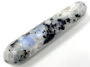 Wholesale Natural Gemstone Carved Feng Shui Flashy <b>Rainbow</b> Moonstone Smooth Massage Wand Yoni <b>Dildo</b> for Home Decoration and Love - Product Image 6