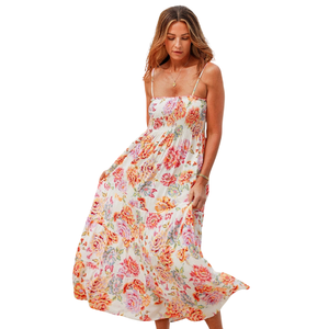 Vestido Largo Maxi para Mujer, Estampado Floral, Ropa de Moda - Product Image 2