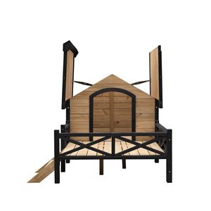 Caseta Grande de Madera para Perros con Porche, Estilo Cabaña, para Mascotas, Casas y Muebles para Mascotas - Product Image 5