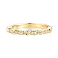 Banda de boda de oro amarillo de 14k personalizada, banda de compromiso de diamante Natural redondo de lujo, joyería a juego de media eternidad para él