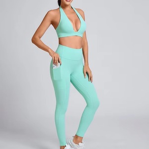 Women's High Waist Yoga Pants <b>Bra</b> Set Winter Warm Fitness Leggings Small Large <b>Sizes</b> Sport Style Print Design Seamless Spandex - Product Image 2