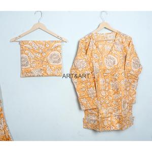 Conjunto de Pijamas de Verano para Mujer, Elegante, Cómodo, de Algodón, Cuello en V, Largo, Transpirable, Ecológico, Suave, de 2 Piezas, Lavable a Máquina - Product Image 4