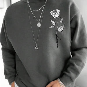 Sweat-shirt homme pas cher de haute qualité, col rond, personnalisé, en coton uni, manches longues - Product Image 2