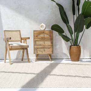 Mesa Auxiliar de Ratán con 3 Cajones Vandana Orion Nova, Mueble Moderno con Detalles Tejidos Naturales - Product Image 4