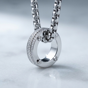 Transfer Beads <b>Necklace</b> 10K Solid Gold Lab Grown Diamond Vintage Sporty Unisex Non-fading Accessories All-<b>match</b> Personality - Product Image 3