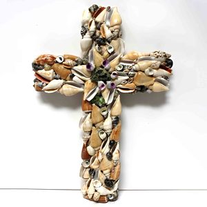 Cruz Sagrada de Concha Marina para Decoración del Hogar, Cruces Católicas de Concha Marina de Gran Calidad, Adorno Decorativo de Playa - Product Image 2