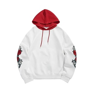 Embroidered Contrast Hoodie – <b>Colour</b> <b>Block</b> Patchwork Pullover Sweatshirt for Men Women Unisex Casual Streetwear Fashion Top - Product Image 1
